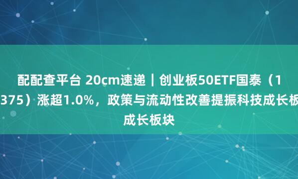 配配查平台 20cm速递｜创业板50ETF国泰（159375）涨超1.0%，政策与流动性改善提振科技成长板块